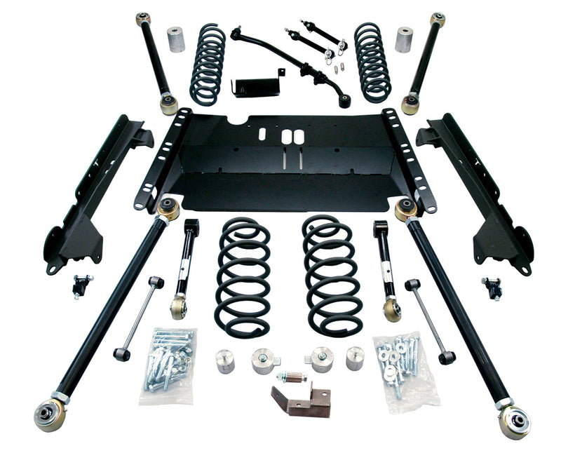 TeraFlex Enduro LCG long arm suspension system without shocks on a white background