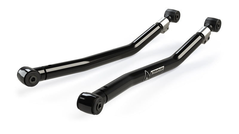 TeraFlex Control Arm, shown on a studio background: pair of bent black TeraFlex Alpine adjustable control arms on white
