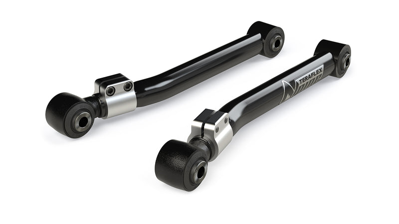 TeraFlex Control Arm, shown on a studio background: pair of short bent TeraFlex Alpine adjustable control arms on white