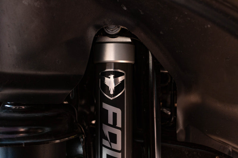 Falcon SP2 shock installed under a Jeep Wrangler