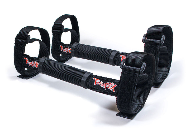 TeraFlex padded grab handles with hook-and-loop straps, front-position pair, on a white background