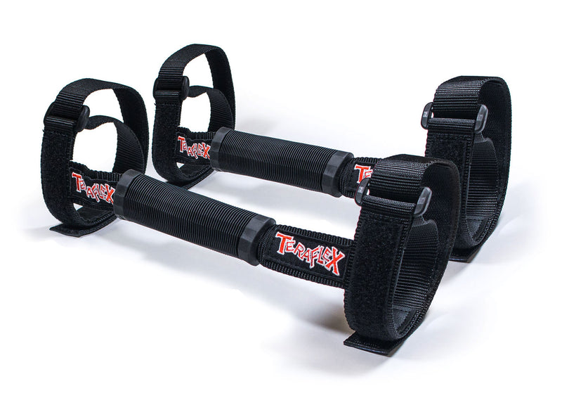 TeraFlex padded grab handles with hook-and-loop straps, rear-position pair, on a white background