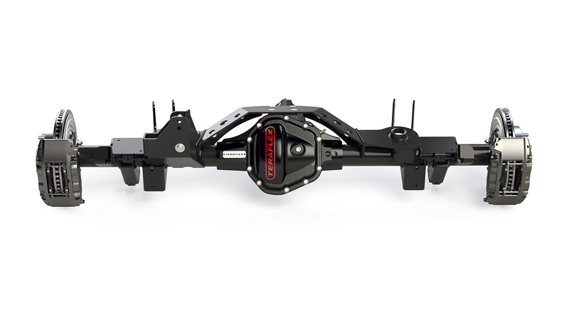 TeraFlex HD Axle, shown on a studio background: rendered TeraFlex rear axle with red TeraFlex-lettered diff cover on white, wide format