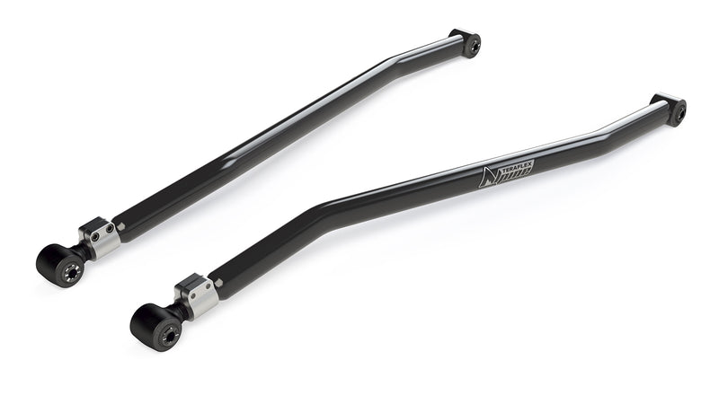 TeraFlex Long Control Arm, shown on a studio background: pair of black TeraFlex Alpine adjustable control arms on white