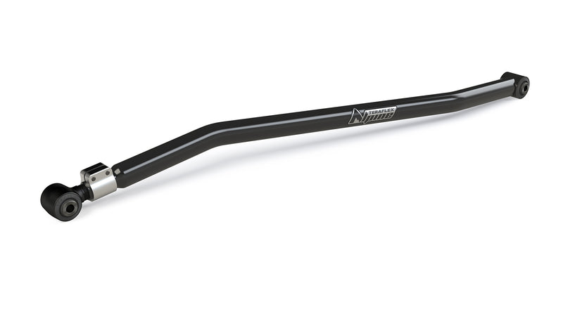 TeraFlex Long Control Arm, shown on a studio background: single black TeraFlex Alpine adjustable control arm, mirrored view, on white