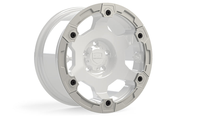 TeraFlex modular rash ring in white fitted to a wheel shown in gray