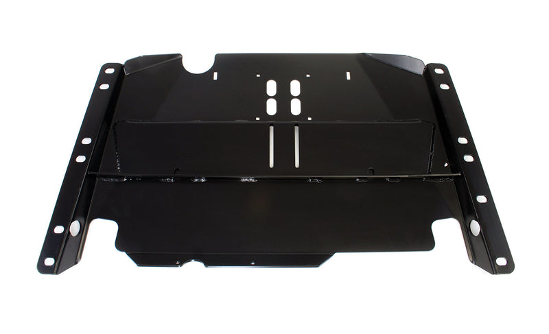TeraFlex HD BellyUp skid plate in black powder coat on a white background
