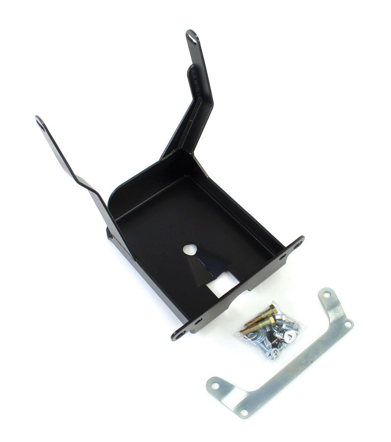 TeraFlex HD oil pan skid plate with mount bracket and hardware on a white background