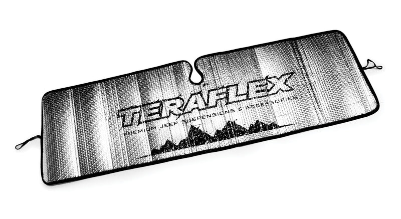 TeraFlex reflective windshield sunshade with TeraFlex logo on a white background