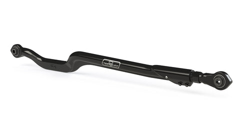 TeraFlex Track Bar, shown on a studio background: black TeraFlex adjustable track bar with forged bend and threaded adjuster on white