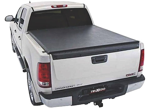 TruXedo Deuce soft folding tonneau cover closed over the bed of a pickup truck, widest view