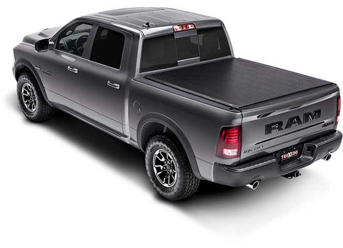 TruXedo Deuce soft folding tonneau cover closed over the bed of a pickup truck, widest view