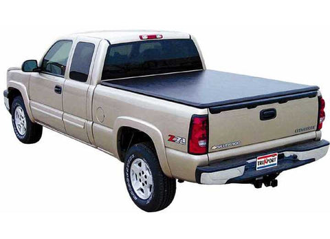 TruXedo Lo Pro soft roll-up tonneau cover closed on a 1999-2006 Chevrolet Silverado 1500, widest view