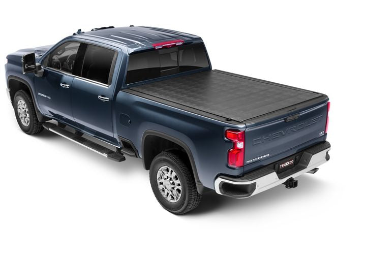 TruXedo Sentry hard roll-up tonneau cover closed over the bed of a pickup truck, widest view