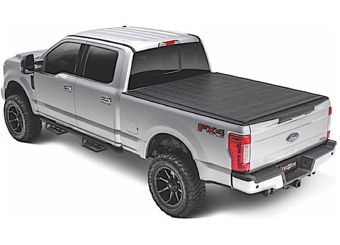 TruXedo Sentry hard roll-up tonneau cover closed over the bed of a pickup truck, widest view