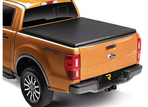 TruXedo TruXport soft roll-up tonneau cover closed on a 2019-2023 Ford Ranger, widest view