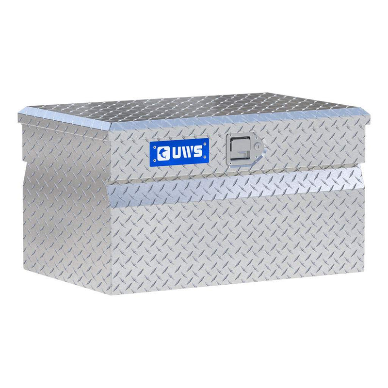 UWS 30" Utility Chest Box in Bright Aluminum, front three-quarter studio view