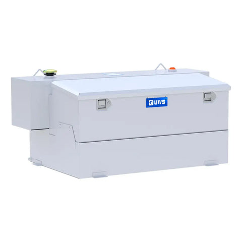 UWS ST-100HH-CB-W 100-gallon combo hammerhead transfer tank in white, three-quarter studio view