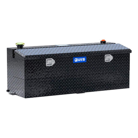 UWS TT-45-COMBO-BLK 45-gallon combo transfer tank in gloss black, three-quarter studio view