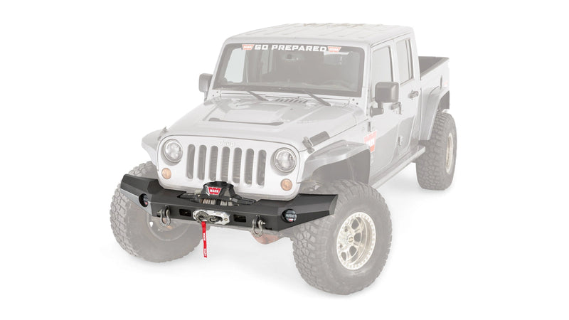 Warn Elite Front Bumper for 2007-2017 Jeep Wrangler / 2018 Jeep Wrangler JK, high-angle ghost view