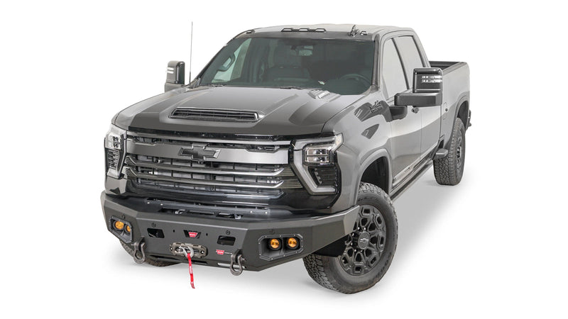 Warn Ascent HD Front Bumper for 2024-2026 Chevrolet Silverado 2500/3500 HD, shown installed on the truck