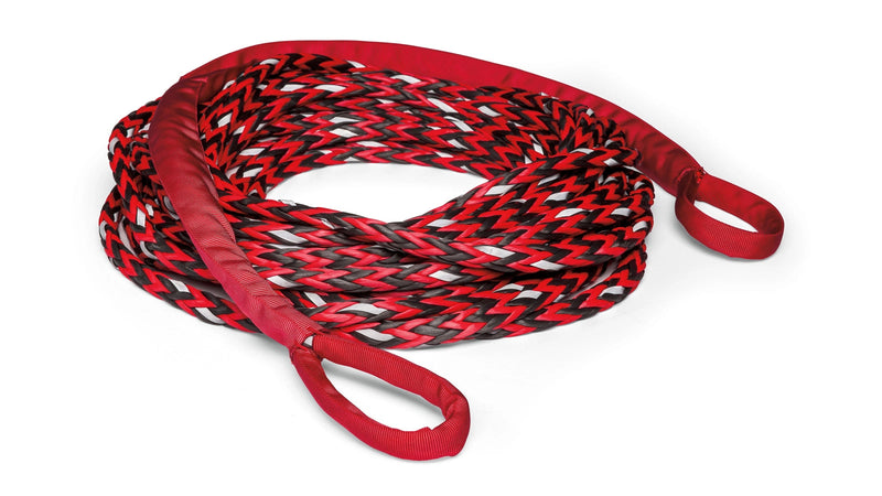 Warn Spydura Nightline 3/8" x 50 ft red and black synthetic rope extension with soft eyes