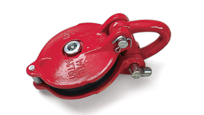 Warn heavy-duty red snatch block, WLL 4 ton casting