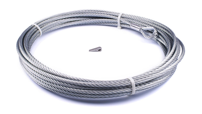 Warn 3/8" x 80 ft galvanized steel replacement winch rope for VR10 and VR12, coiled