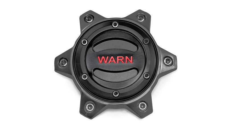 Warn Optional Wheel Center Cap - Black/Red 6 Lug, studio view
