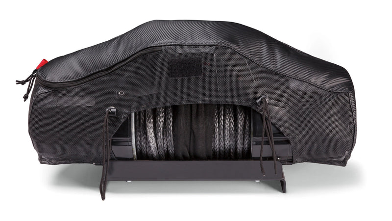 Warn Winch Cover for ZEON winches, rear view fitted on a winch