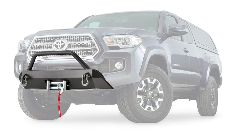 Warn Semi-Hidden Winch Mount with Grille Guard for 2016-2023 Toyota Tacoma, ghost view with the vehicle faded out