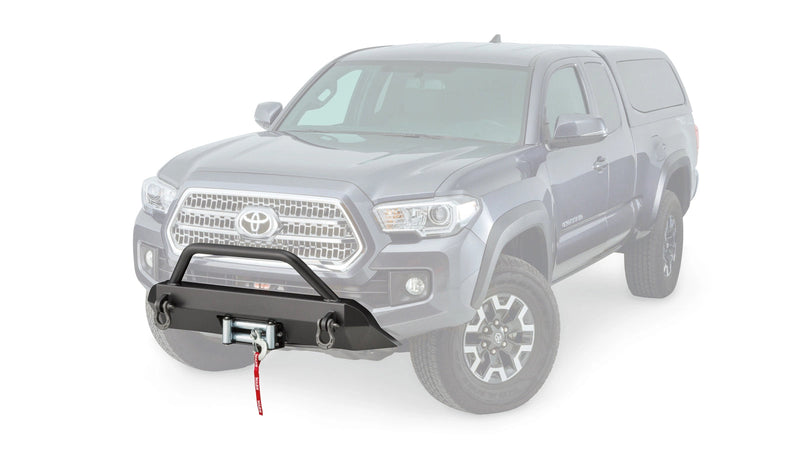 Warn Semi-Hidden Winch Mount with Grille Guard for 2016-2023 Toyota Tacoma, ghost view with the vehicle faded out
