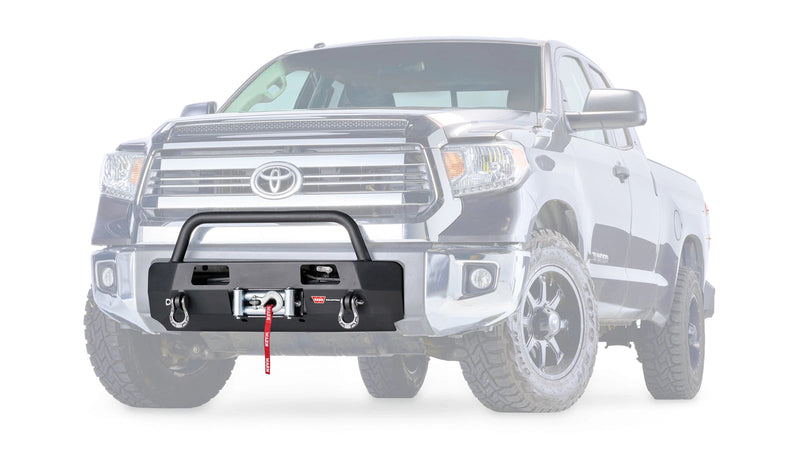 Warn Semi-Hidden Winch Mount with Grille Guard for 2014-2021 Toyota Tundra, ghost view with the vehicle faded out