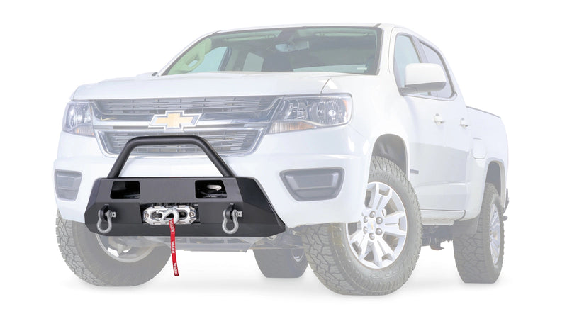 Warn Semi-Hidden Winch Mount with Grille Guard for 2015-2020 Chevrolet Colorado, ghost view with the vehicle faded out
