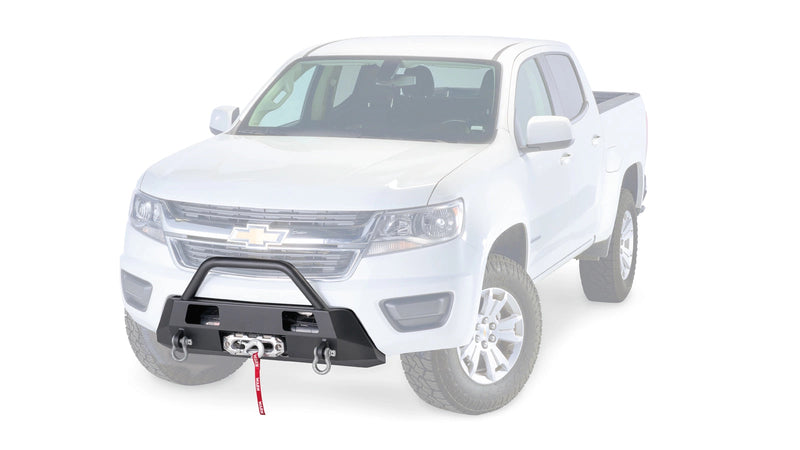 Warn Semi-Hidden Winch Mount with Grille Guard for 2015-2020 Chevrolet Colorado, ghost view with the vehicle faded out