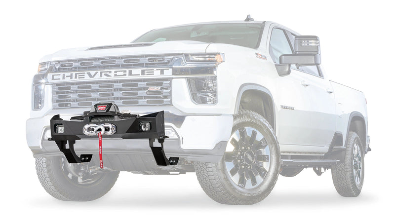 Warn Trans4mer Gen III Mounting Brackets for 2020-2026 Chevrolet Silverado 2500/3500 HD, ghost view with the vehicle faded out