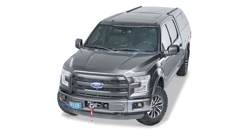 Warn Fully Hidden Winch Mount Kit for 2019-2023 Ford F-150, shown installed on a Ford F-150