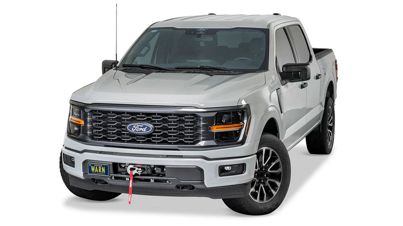 Warn Fully Hidden Winch Mount Kit for 2024-2026 Ford F-150, shown installed on the vehicle