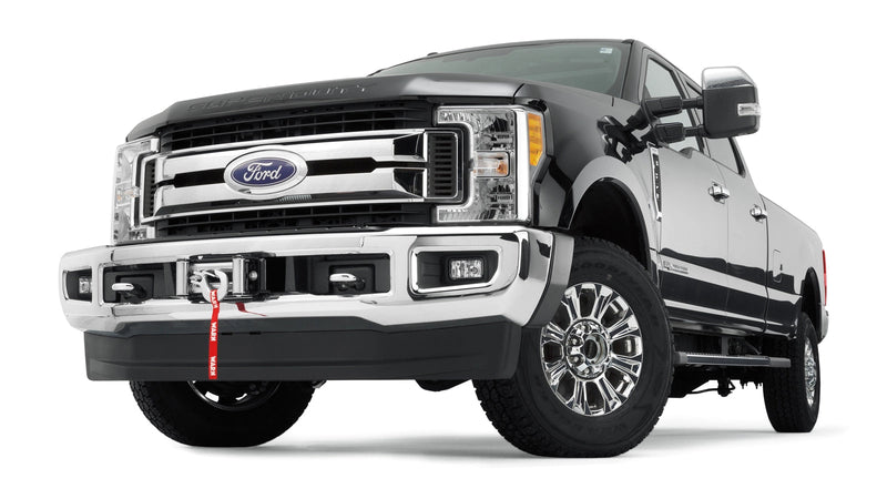 Warn Semi Hidden Winch Mount for 2017-2021 Ford F-250/F-350/F-450/F-550 Super Duty, shown installed on the vehicle