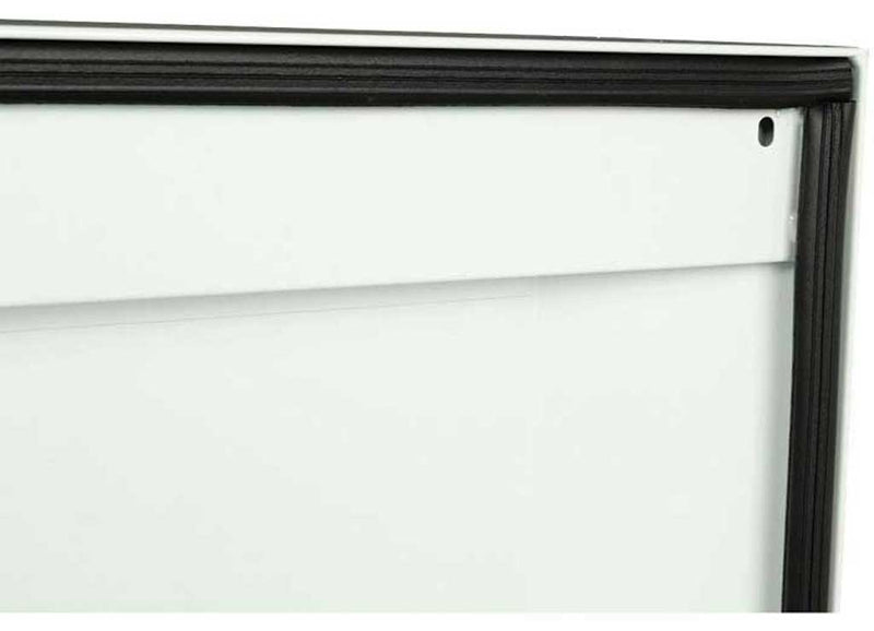 Weather Guard 116-3-03 steel crossover saddle truck tool box in brite white, weather-seal and lid edge detail