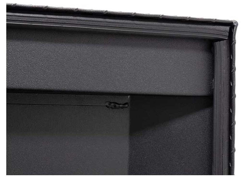 Weather Guard 121-52-03 aluminum crossover saddle truck tool box in matte black, weather-seal and lid edge detail