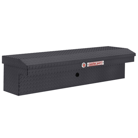 Weather Guard 178-6-04 low-profile Lo-Side box in gunmetal gray, front three-quarter studio view with the lid closed