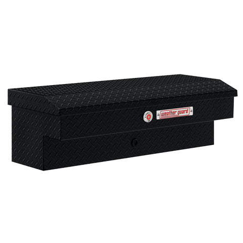 Weather Guard 184-5-04 Lo-Side box in gloss black, front three-quarter studio view with the lid closed
