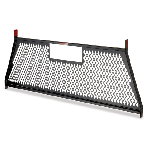 Weather Guard 1906-5-02 Protect-A-Rail steel mesh cab protector in gloss black, studio view