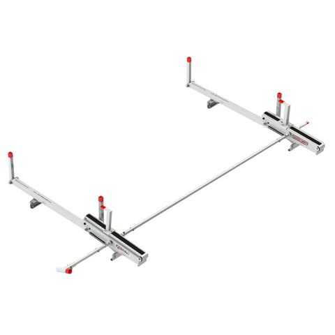 Weather Guard 2271-3-01 EZGLIDE2 Fixed Drop-Down Van Ladder Rack, studio three-quarter view on a plain white background