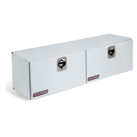 Weather Guard 265-3-02 Super-Side box in brite white, front three-quarter studio view with the doors closed
