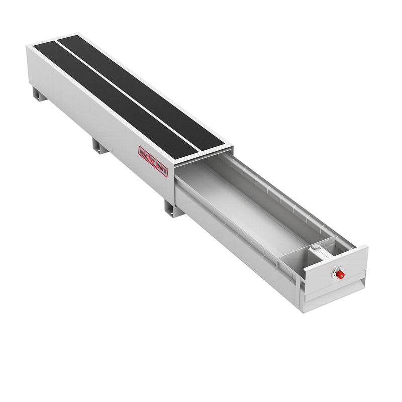 Weather Guard 305-3-04 PACK RAT drawer unit in white with the drawer pulled fully open on its slides