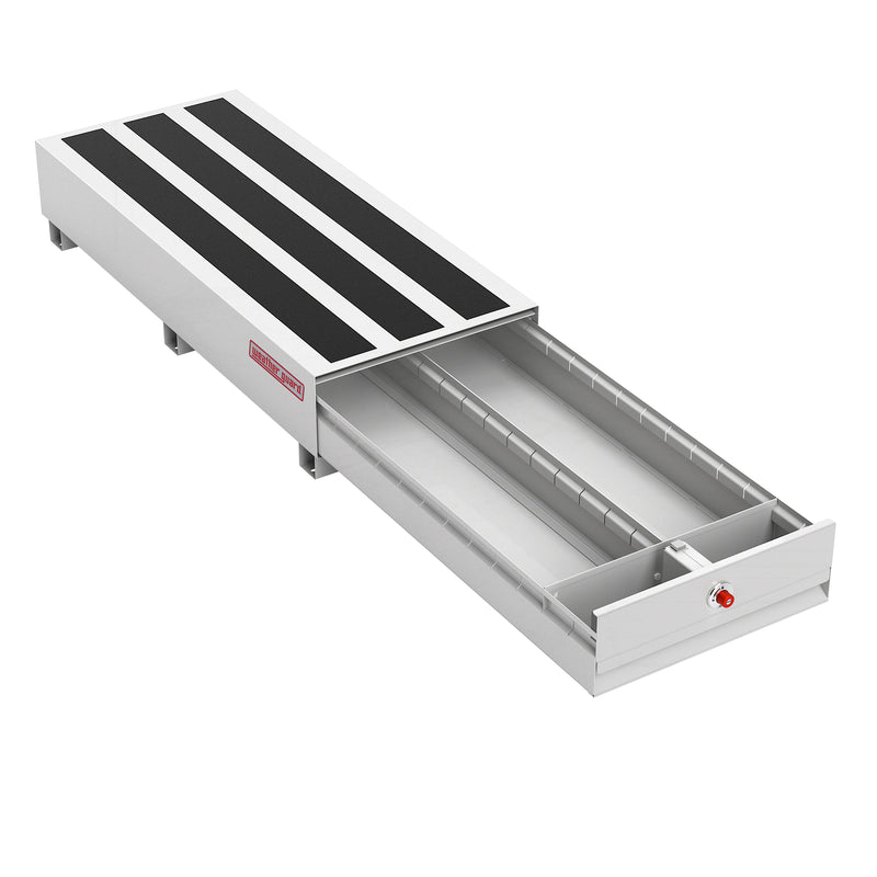 Weather Guard 306-3-04 PACK RAT drawer unit in white with the drawer pulled fully open on its slides