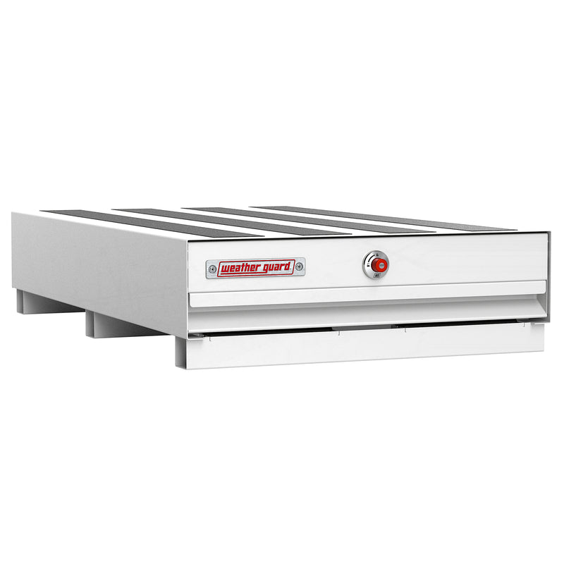 Low front view of the Weather Guard 307-3-04 PACK RAT drawer unit in white