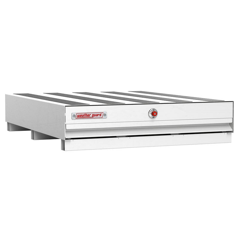 Low front view of the Weather Guard 308-3-04 PACK RAT drawer unit in white
